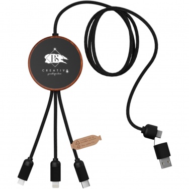 Logotrade promotional giveaway image of: SCX.design C40 5-in-1 rPET light-up logo charging cable and 10W charging pad